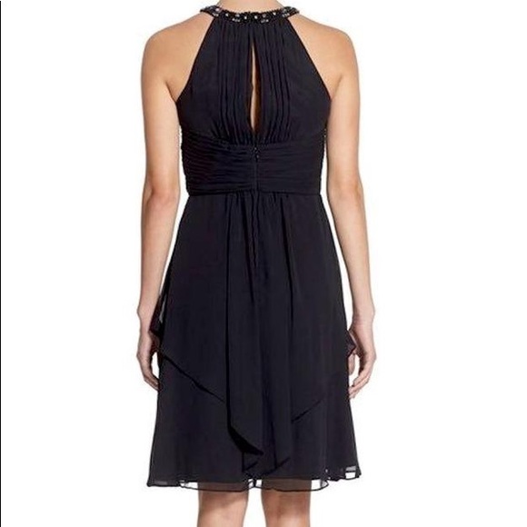Eliza J Black Chiffon Cocktail Dress - Picture 4 of 6